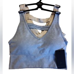 90 DEGREE BY REFLEX Stonewash Seamless Bianca Seamless Sports Bra Tank Top Set